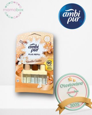 Ambi Pur Vanilla Cookie💛 Náhradní náplně, které šíří teplou, jemně sladkou vůni vanilkových sušenek po celé místnosti....